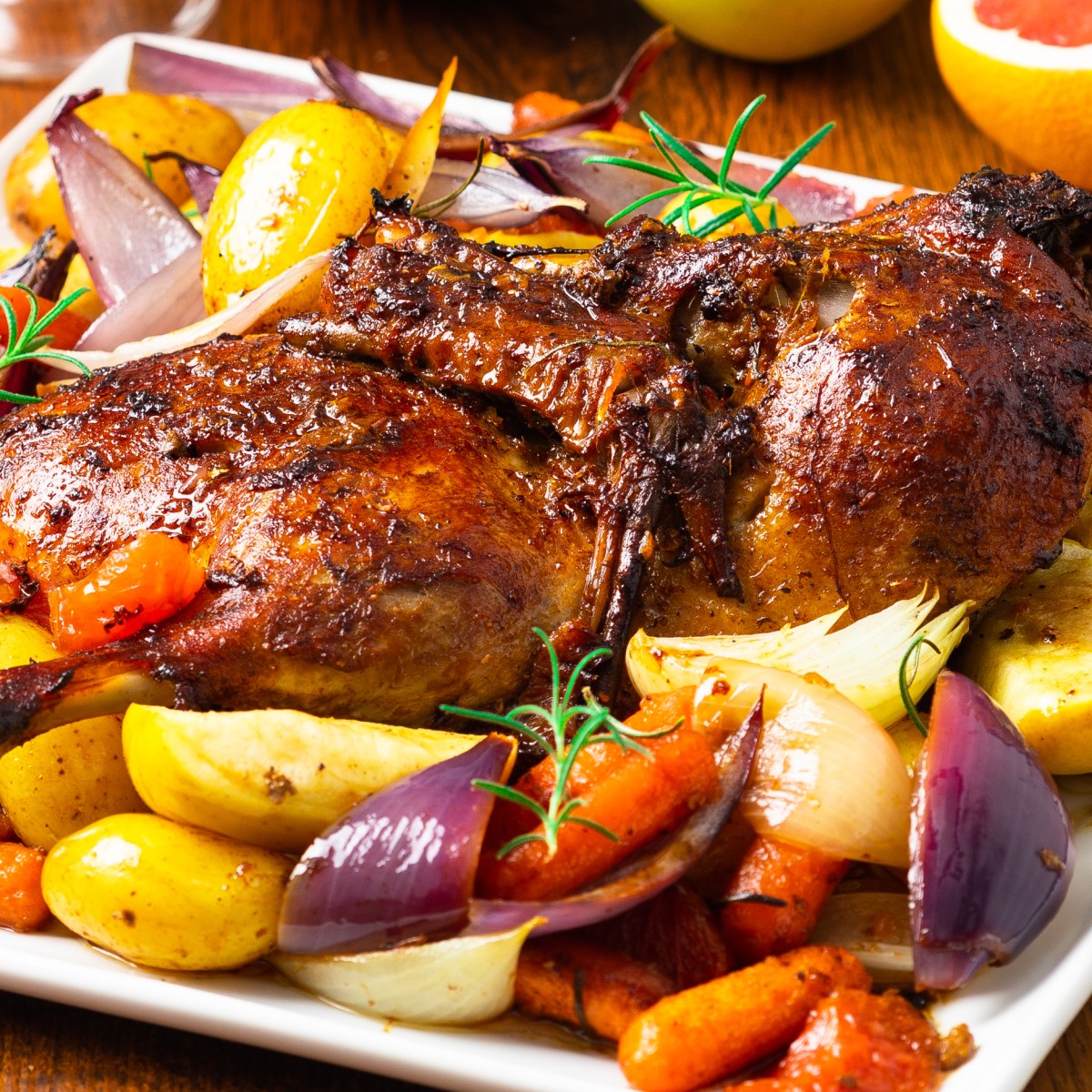 CHRISTMAS DUCK WITH APPLES, GRAPEFRUIT AND&nbsp;POTATOES
