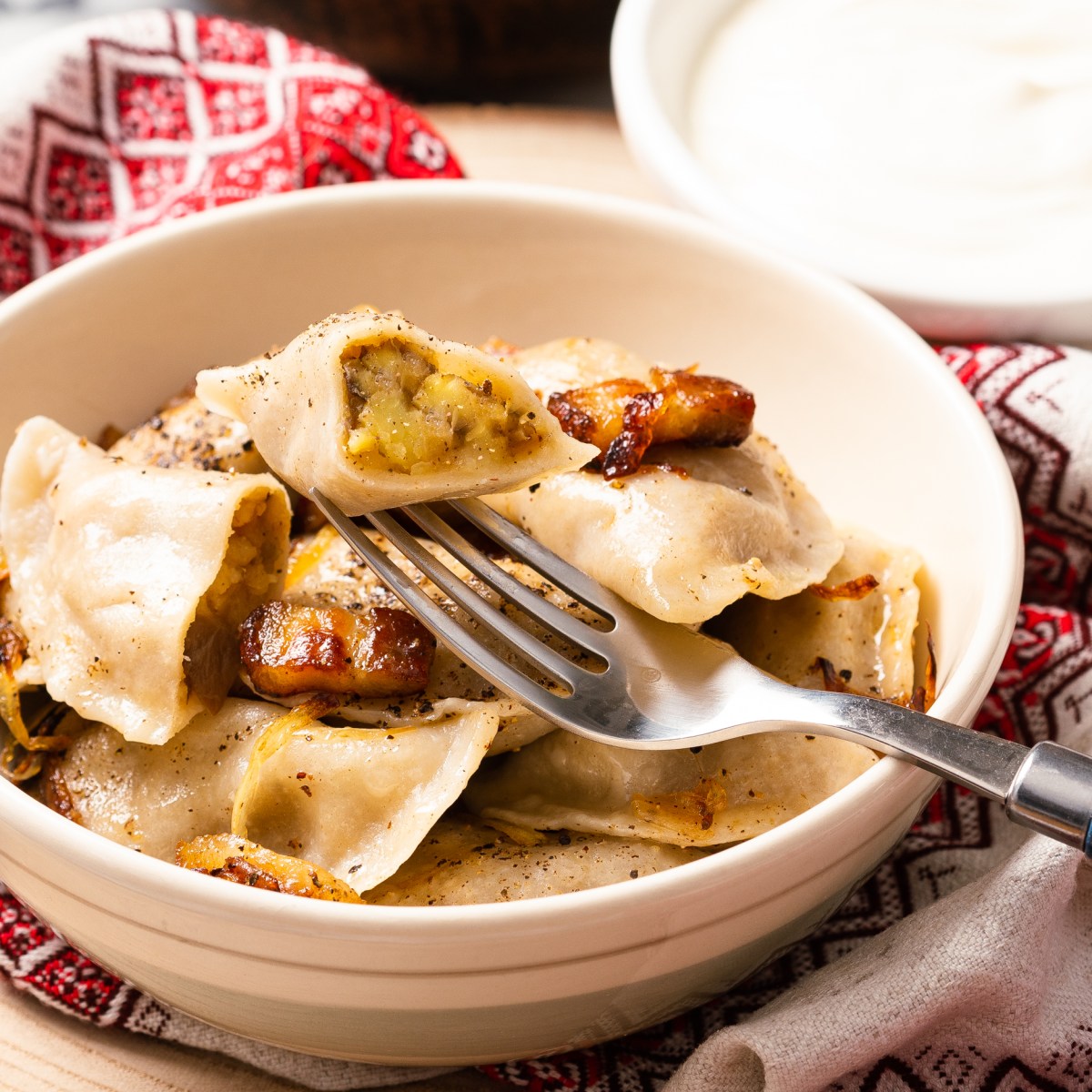 UKRAINIAN VARENYKY WITH POTATOES AND FRIED&nbsp;ONIONS